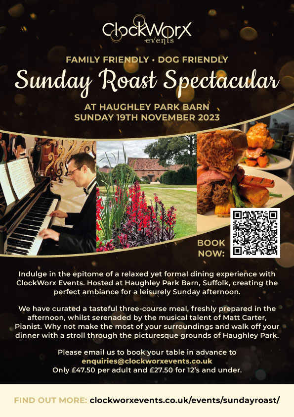 Family Sunday Roast Spectacular at Haughley Park Barn | Flyer Magazines
